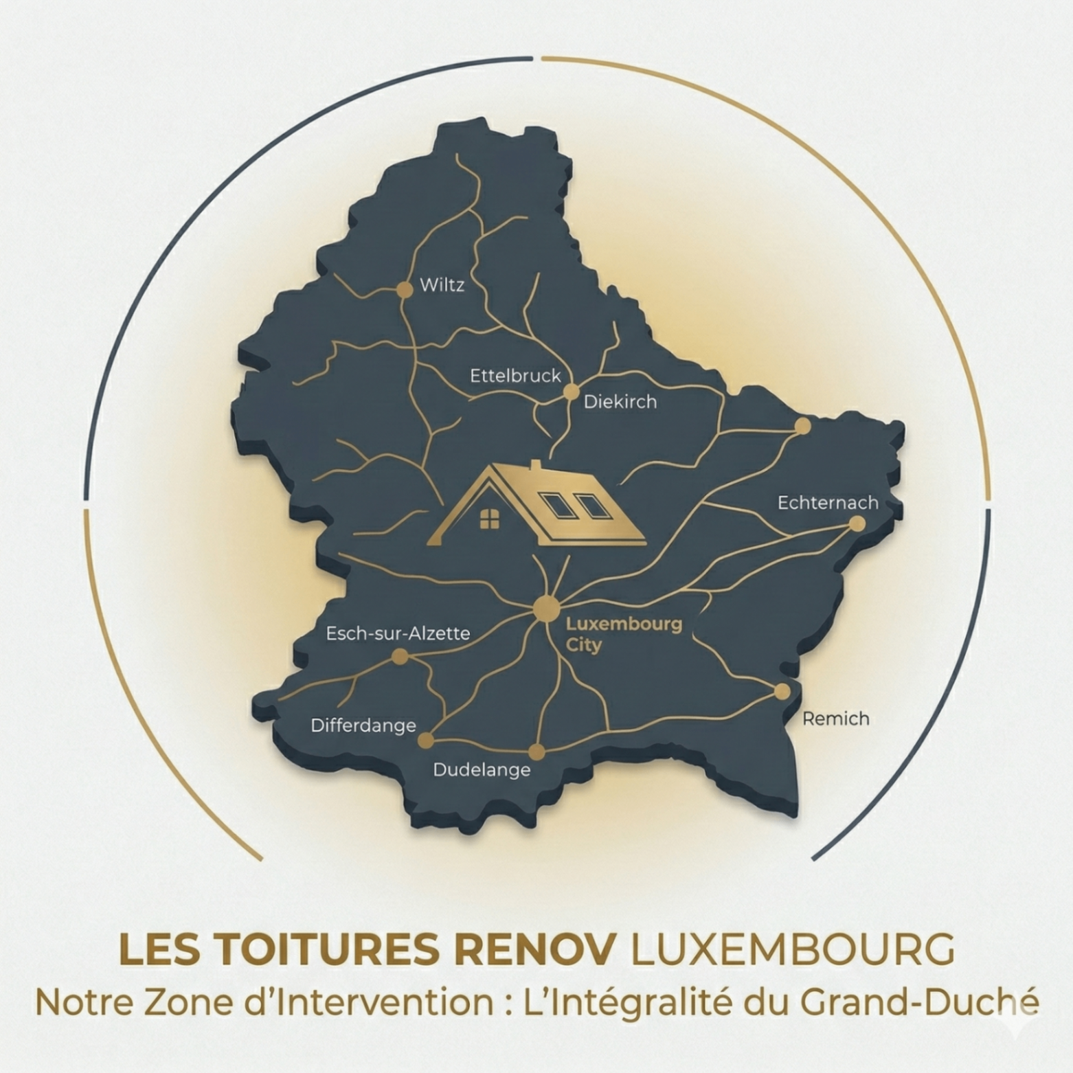 Carte d'intervention Luxembourg — Les Toitures Renov